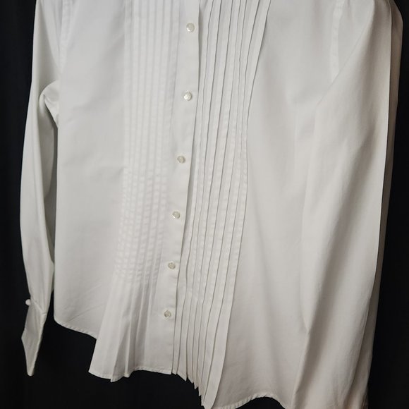 Ralph Lauren Pleated White Blouse - Picture 3 of 8